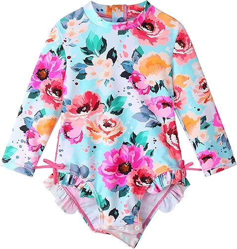 XFGIRLS Toddler Girls UPF50+ Rash Guard Swimsuit