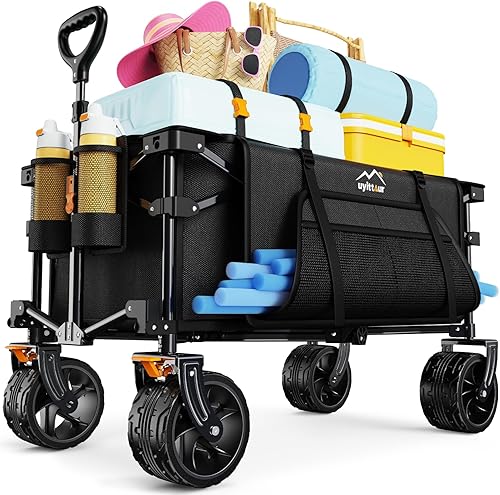Uyittour Collapsible Beach Wagon with Canopy