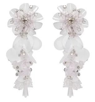 Oscar de la Renta Bouquet Drop Clip-On Earrings