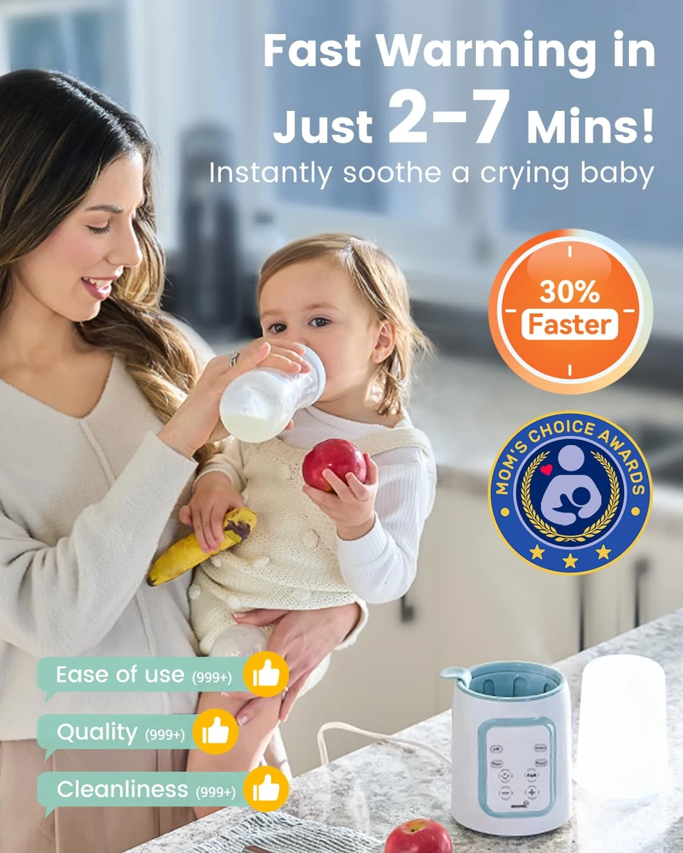 Grownsy Bottle Warmer, 8-in-1 Fast Baby Milk Warmer