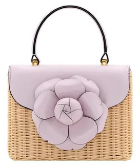 Oscar de la Renta Wicker Mini Tro Bag