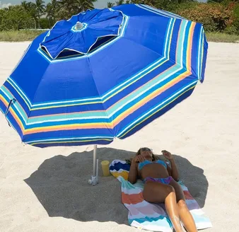 AMMSUN 7ft Heavy Duty High Wind Beach Umbrella
